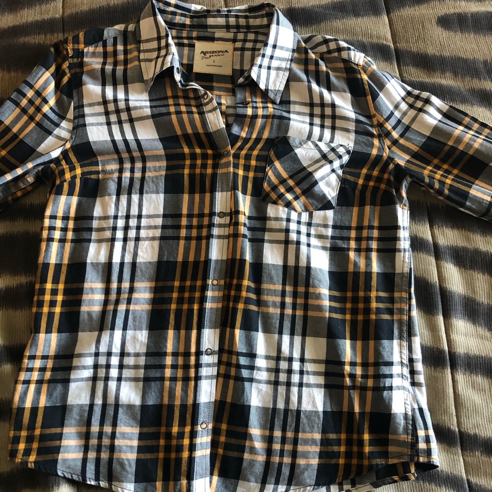 Plaid button down shirt